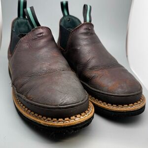 Georgia Giant Romeo Brown Leather Slip On Ankle Boots Mens Size 9W